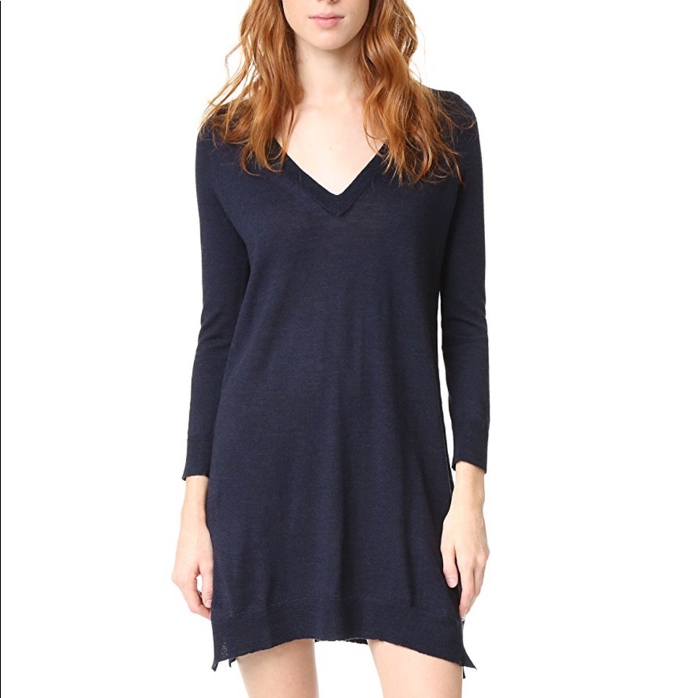 Zadig & Voltaire Ink Blue Riza Sweater Tunic Dress